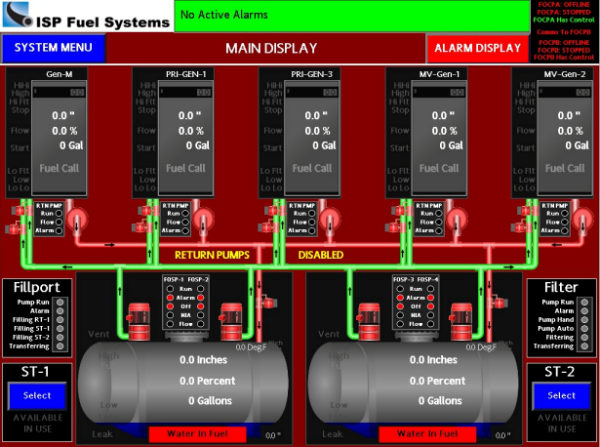 Fuel Transfer System Custom Touch Screen Controls